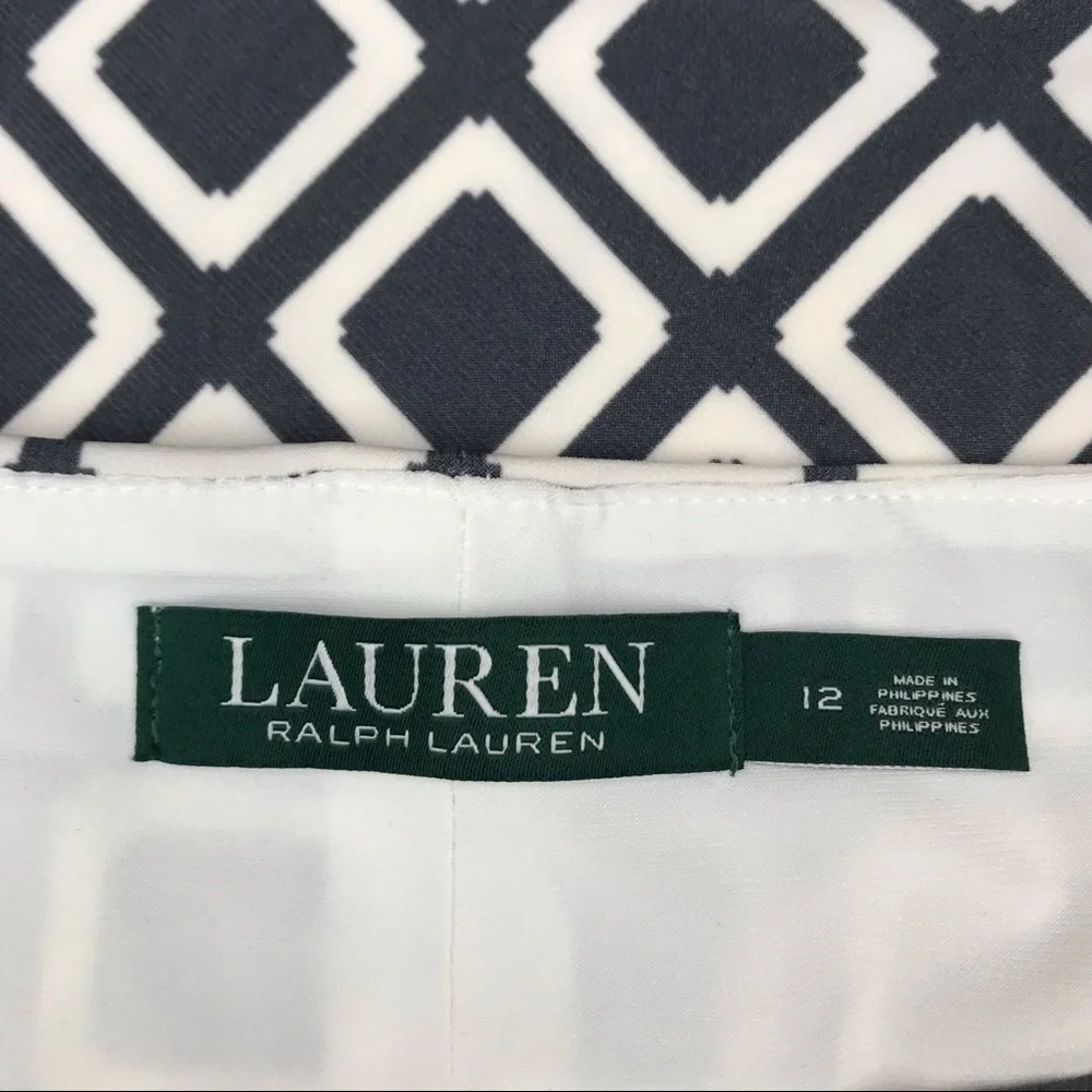 Ralph Lauren Sheath Geo Print Women’s Midi Dress - 10/12 - Picture 14 of 17